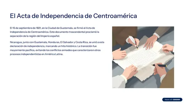 La independencia de Nicaragua
