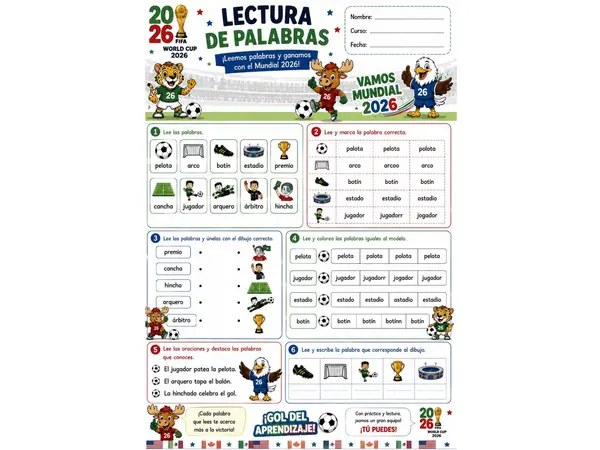 GUÍA LECTURA DE PALABRAS MUNDIAL 2026