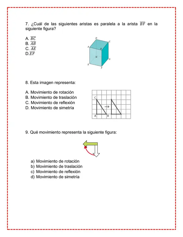 Evaluacion geometría 5° básico