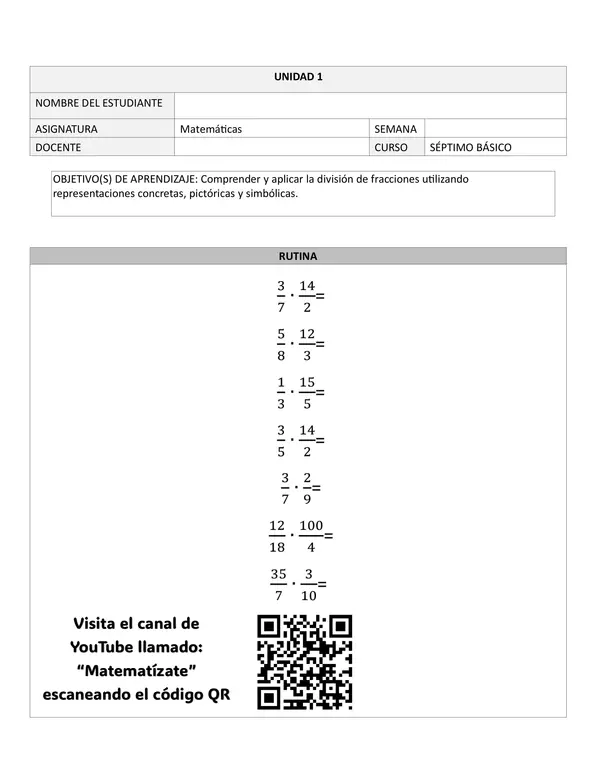División de fracciones: Concreto, pictórico y simbólico