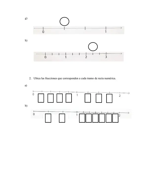 Representar fracciones y números en la recta numérica