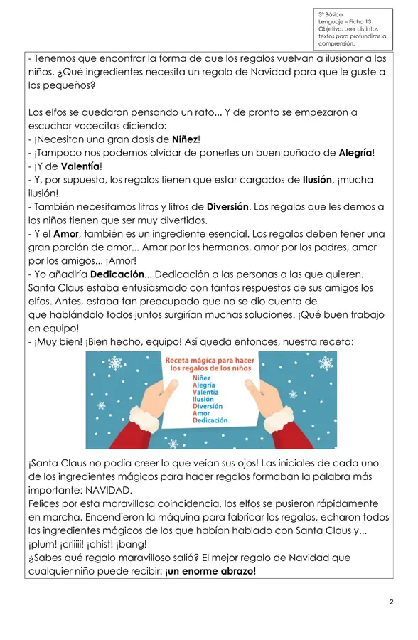 Comprensión de lectura (Cuento)