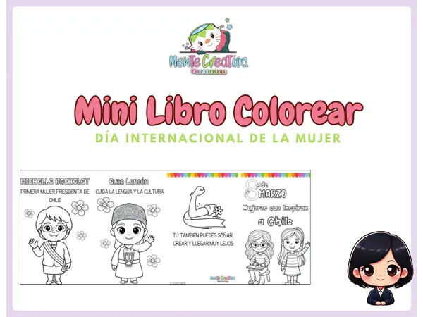 Mini Libro para Colorear | Día Internacional de la Mujer | Mujeres que inspiran a Chile