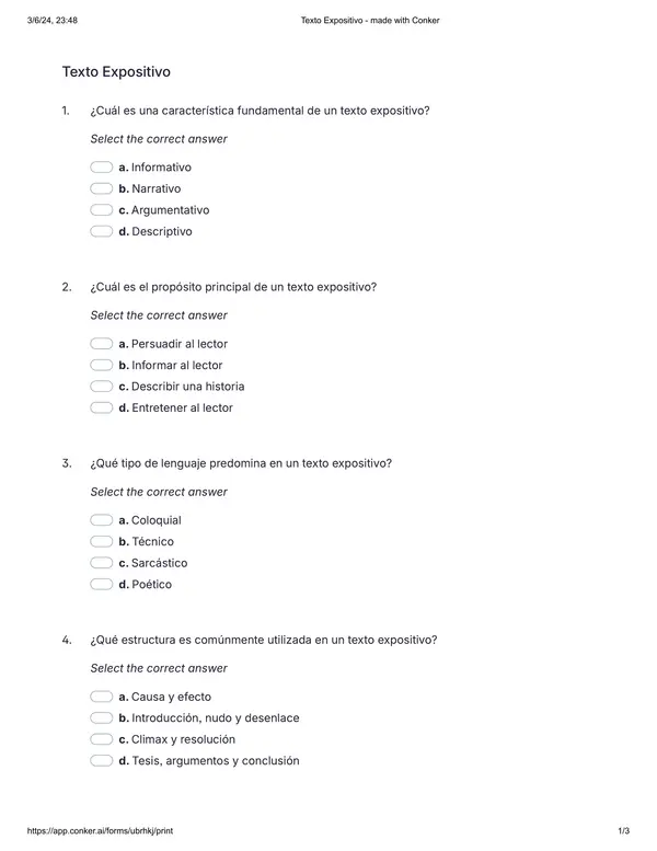 Evaluación texto expositivo (Lenguaje)