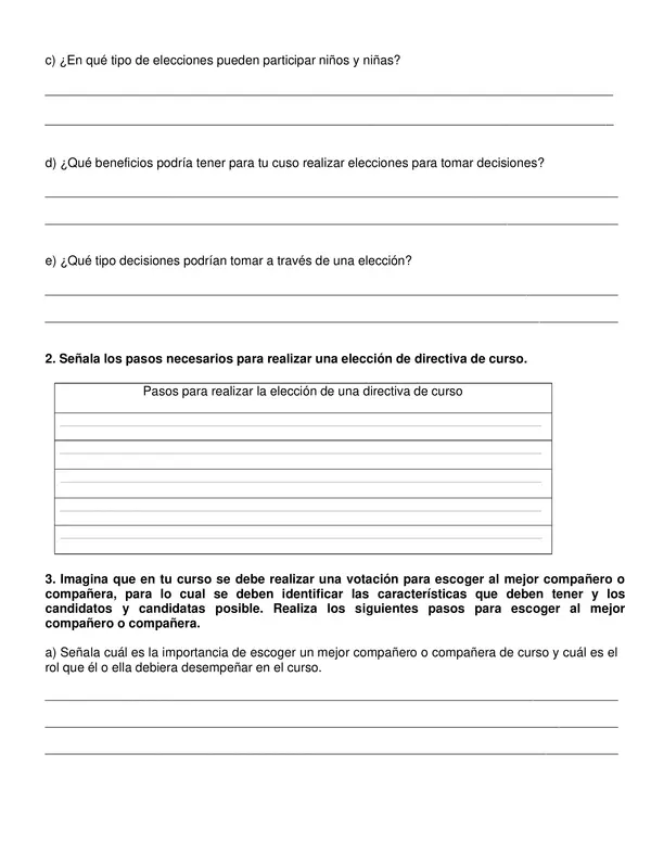 Guía de historia "Participación ciudadana" 5° año básico.