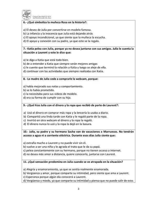 Evaluación Lectura Complementaria "Mala Conexión"