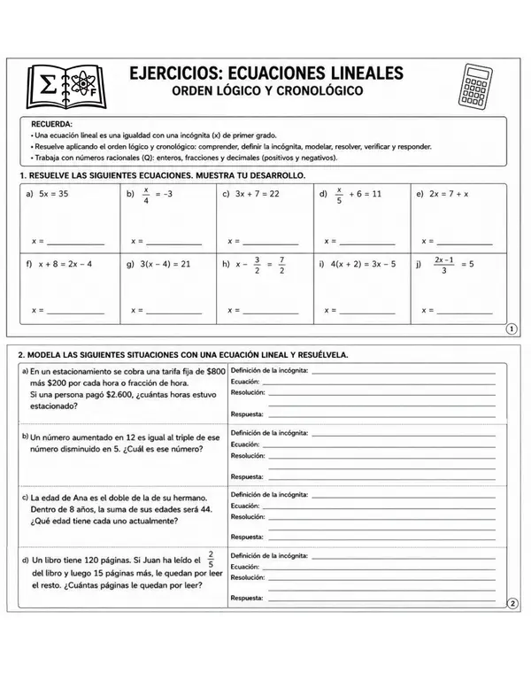 Ecuaciones lineales simples