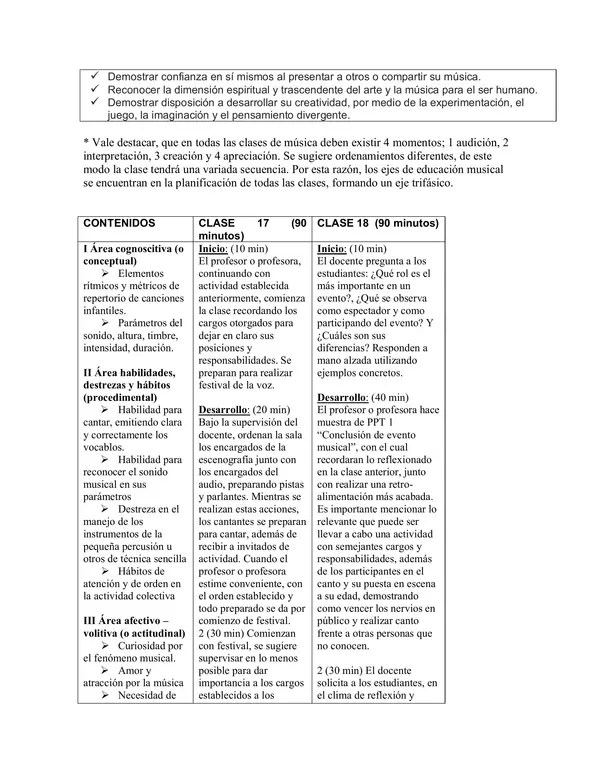 Planificación Clase a Clase: Julio | Música Segundo Básico