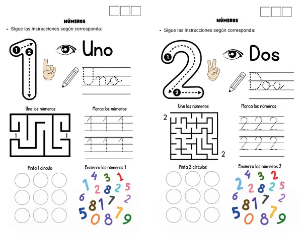 FICHAS DE NÚMEROS HASTA EL 10 
