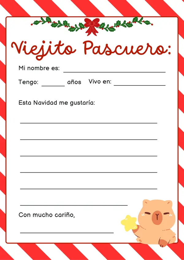 Carta Santa Claus/Viejito Pascuero