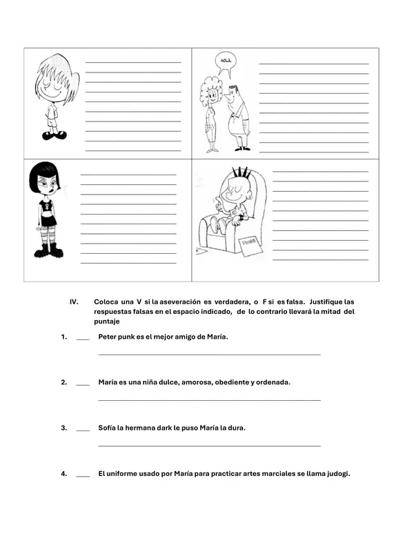 Guía de trabajo y/o prueba de lectura - María la Dura 