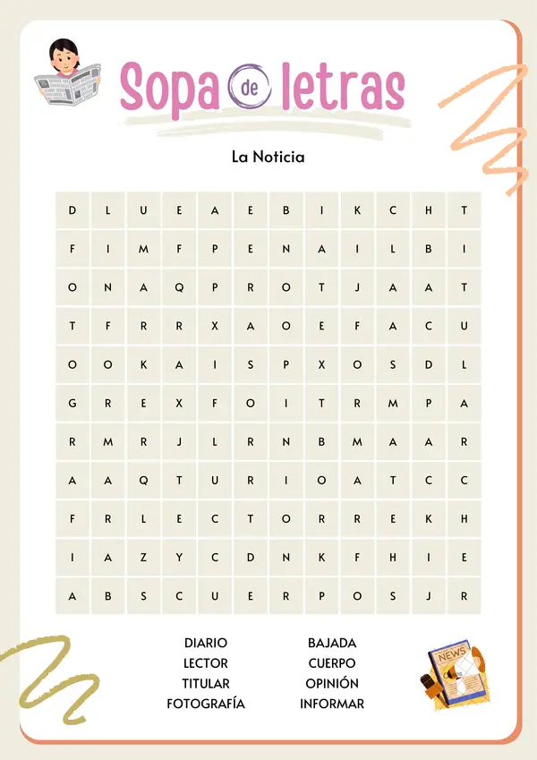 Sopa de Letras La Noticia