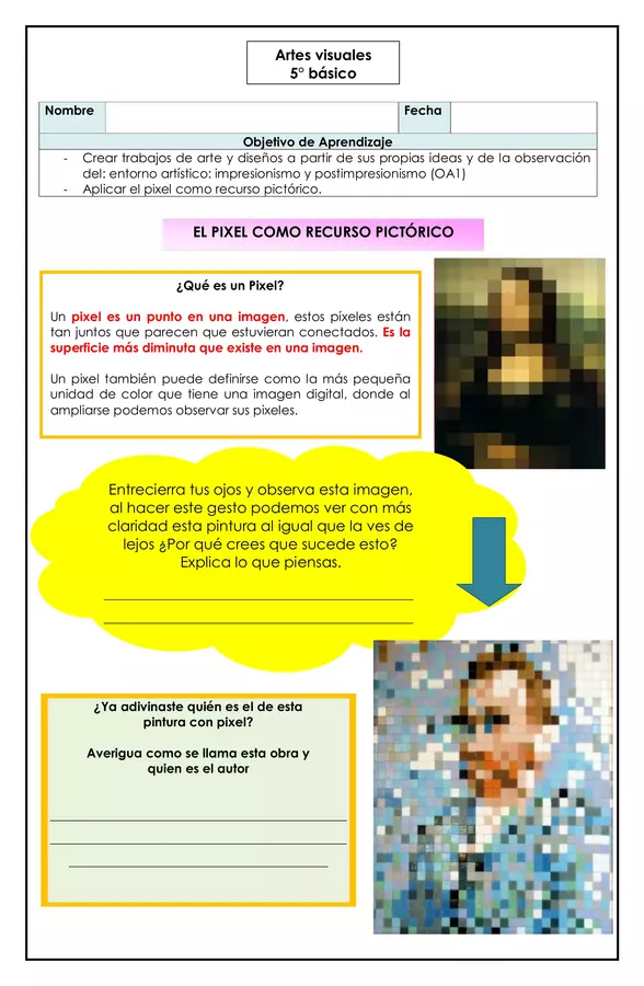Artes visuales - Pixel - 5° básico
