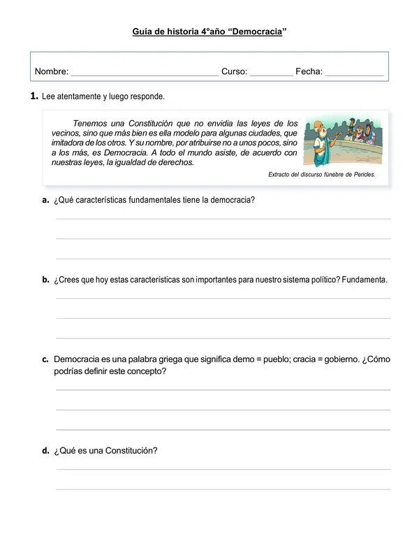Guía de historia 4°año "Democracia"