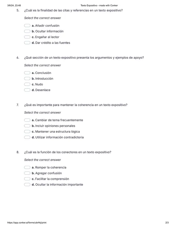 Evaluación texto expositivo (Lenguaje)
