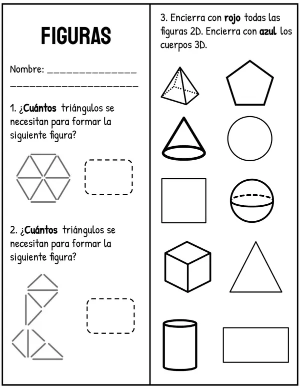 Actividades de geometría, medición y tiempo