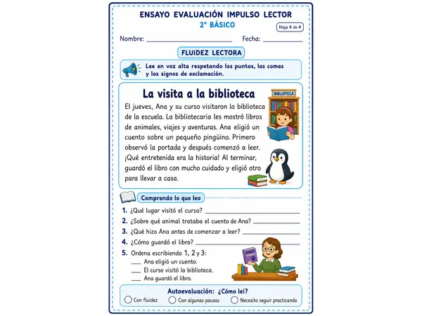 Ensayo Evaluación Impulso Lector 2° Básico.
