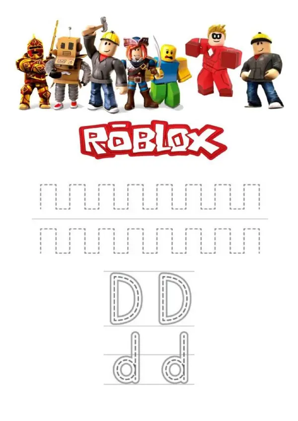 Cuadernillo grafomotor de Roblox. 