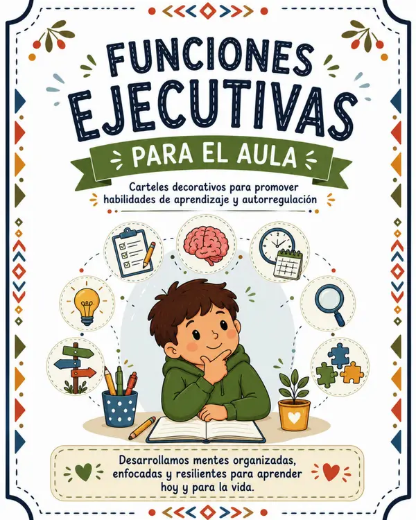 Funciones Ejecutivas para el Aula | Colección de 8 carteles educativos.
