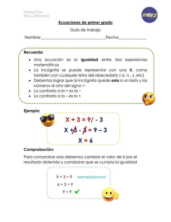 ecuaciones de primer grado