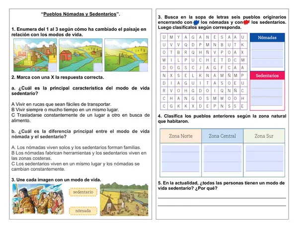 Guía de historia 2° año "Pueblo Nómada y Pueblo Sedentario"