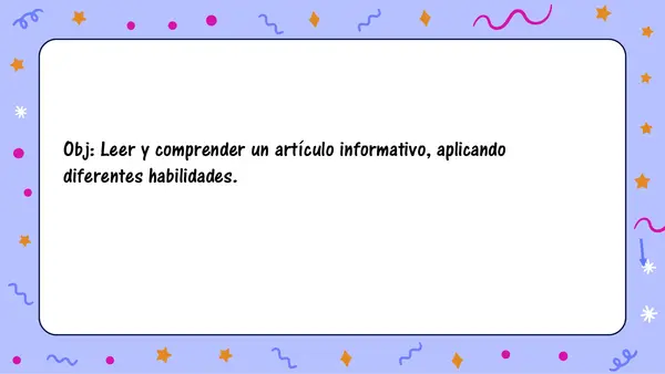 Artículo informativo y estrategias de comprensión lectora