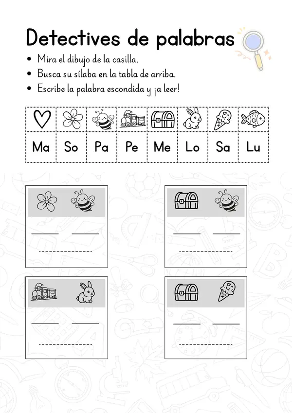 Detective de palabras (Lectura inicial)