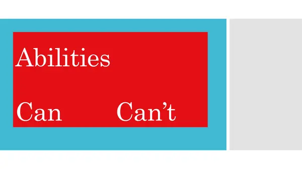 abilities-can/can't 1st grade -EEnglish