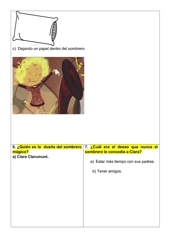 Evaluación Libro ¿QUIÉN NECESITA UN SOMBRERO MÁGICO?