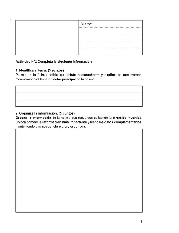 Evaluación producir una noticia 