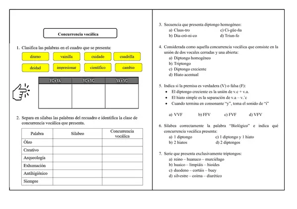 Ficha de aplicación Concurrencia vocálica