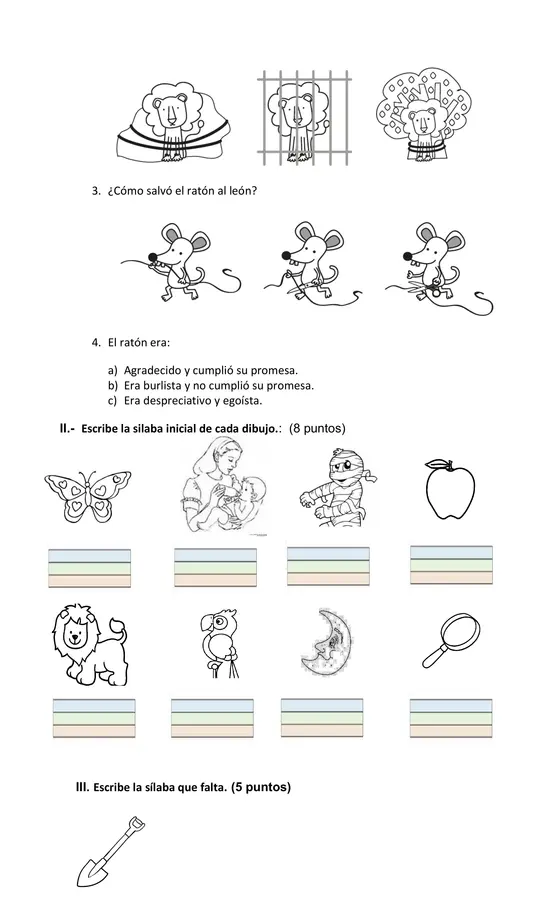 Prueba letra m y l
