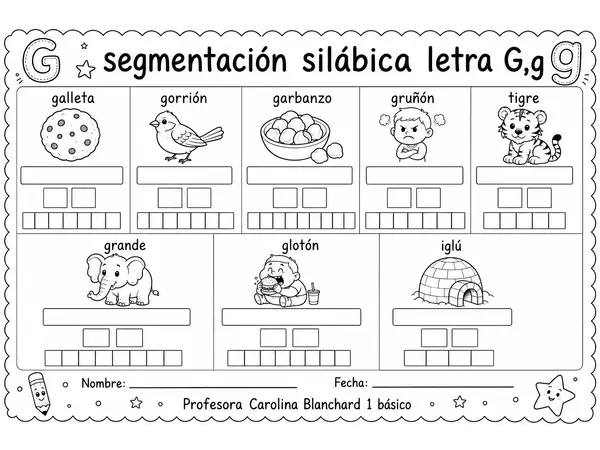 Segmentación silabica letra G