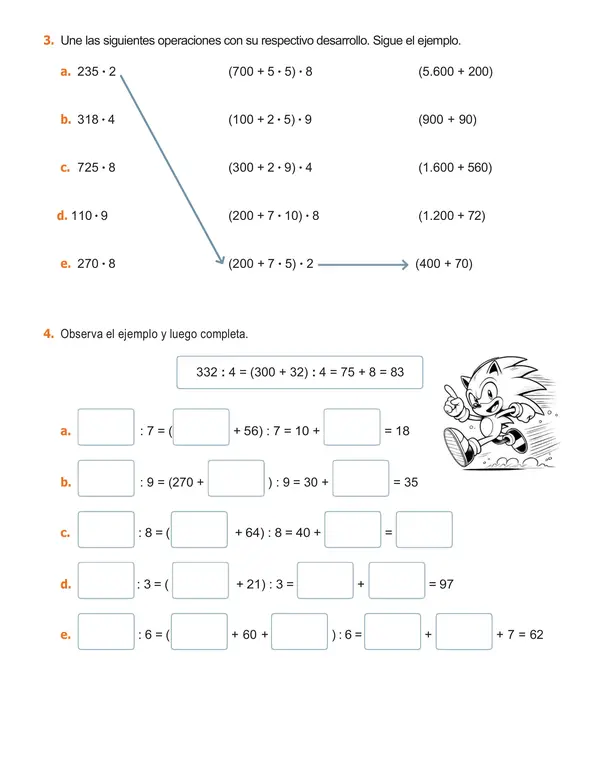 Guía 4°año "Retroalimentación; Divisiones y Multiplicaciones"