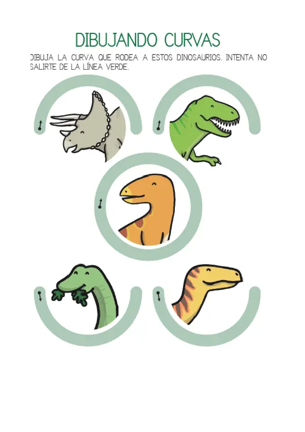 Cuadernillo grafomotricidad de dinosaurios