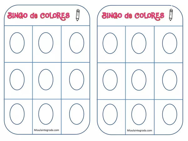 Divertido Bingo para Aprender los Colores