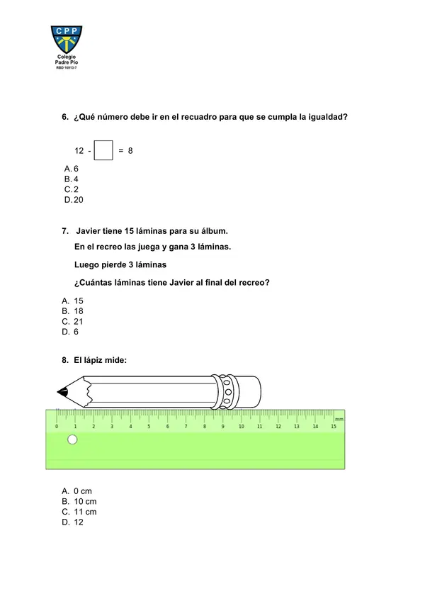EVALUACION matematicas