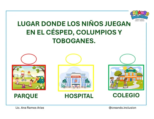 INFERENCIAS CON VOCABULARIO DE LUGARES