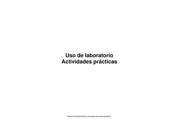 Actividades prácticas de laboratorio Primero medio - Ciencias Naturales