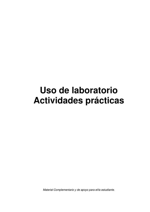 Actividades prácticas de laboratorio Primero medio - Ciencias Naturales