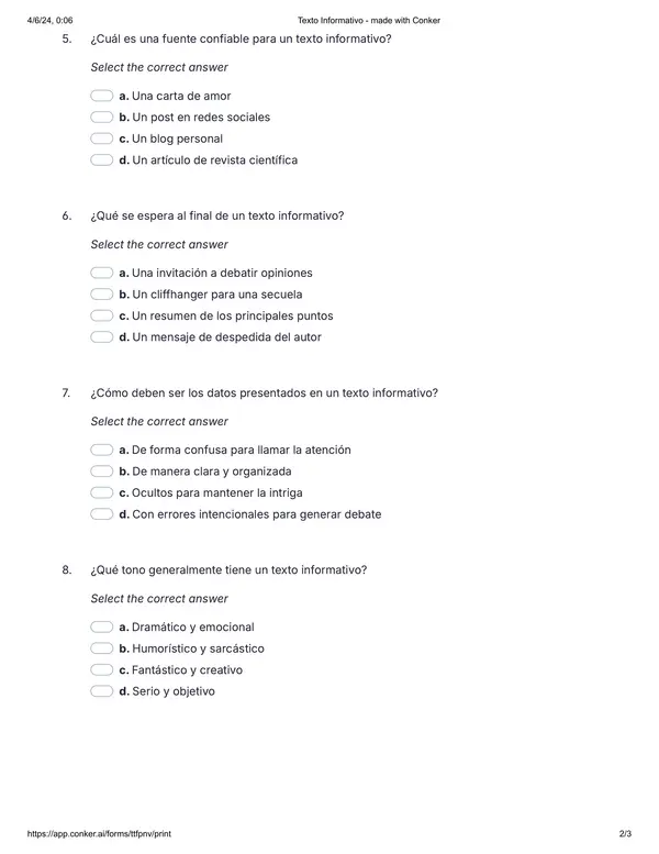 Evaluación texto informativo (Lenguaje)