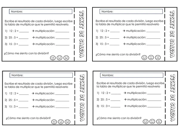 Ticket de salida división