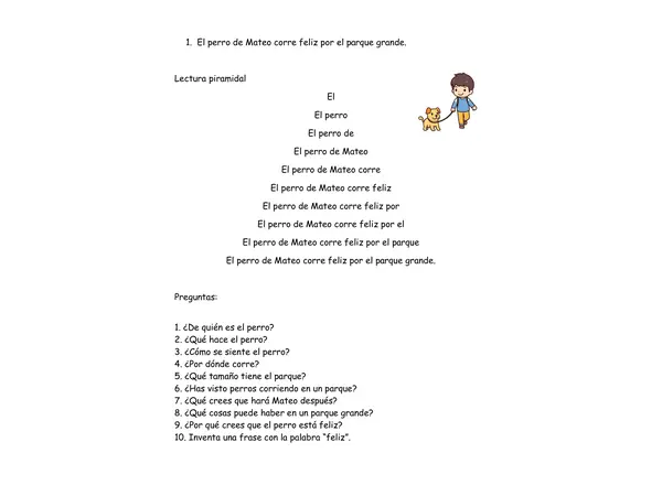 Set de 10 Lecturas Piramidales con Preguntas de Comprensión