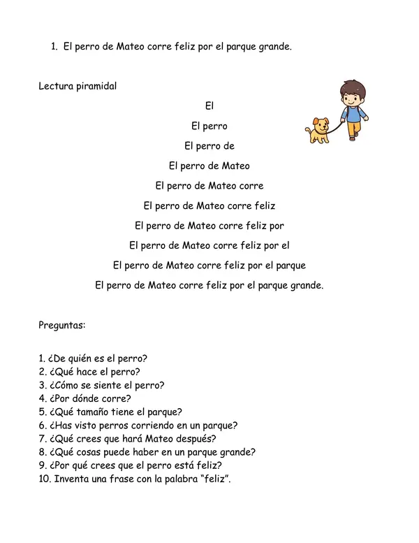 Set de 10 Lecturas Piramidales con Preguntas de Comprensión