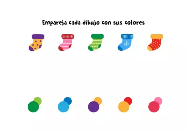 Fichas de atención con colores para niños.