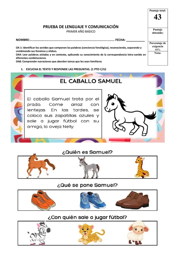 Evaluación Metodo Matte hasta lección caballo.
