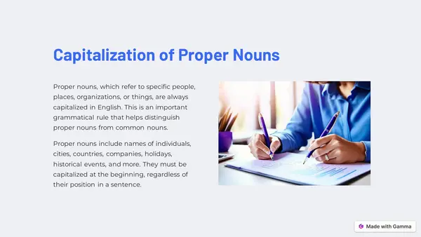 "Introduction to proper nouns" en inglés
