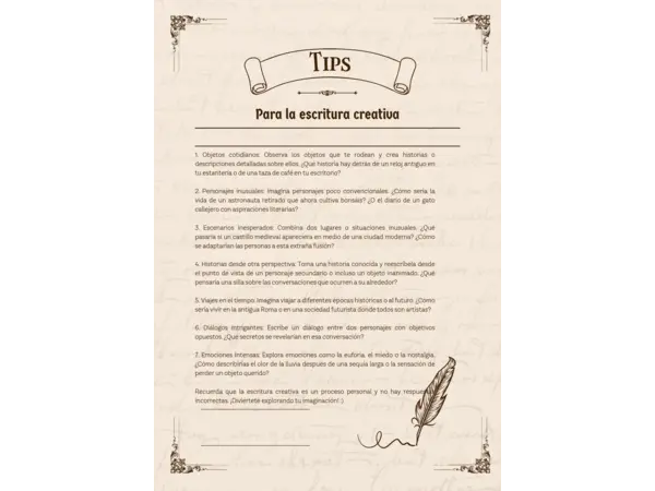 Tips para la escritura creativa 