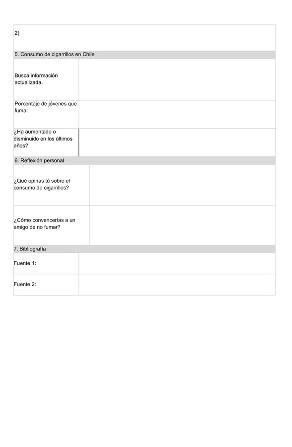 EVALUACIÓN: “EFECTOS DEL CIGARRILLO Y MEDIDAS DE PREVENCIÓN”