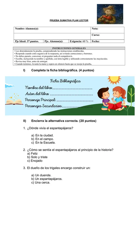 Plan Lector "El Espantapájaros con corazón".